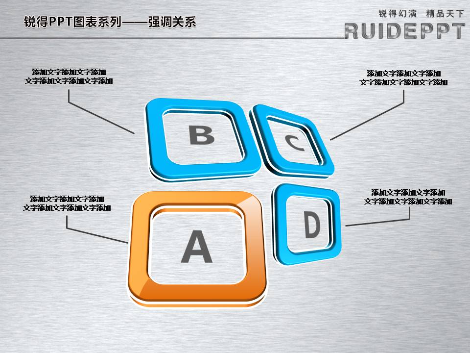 锐得立体精美PPT图表