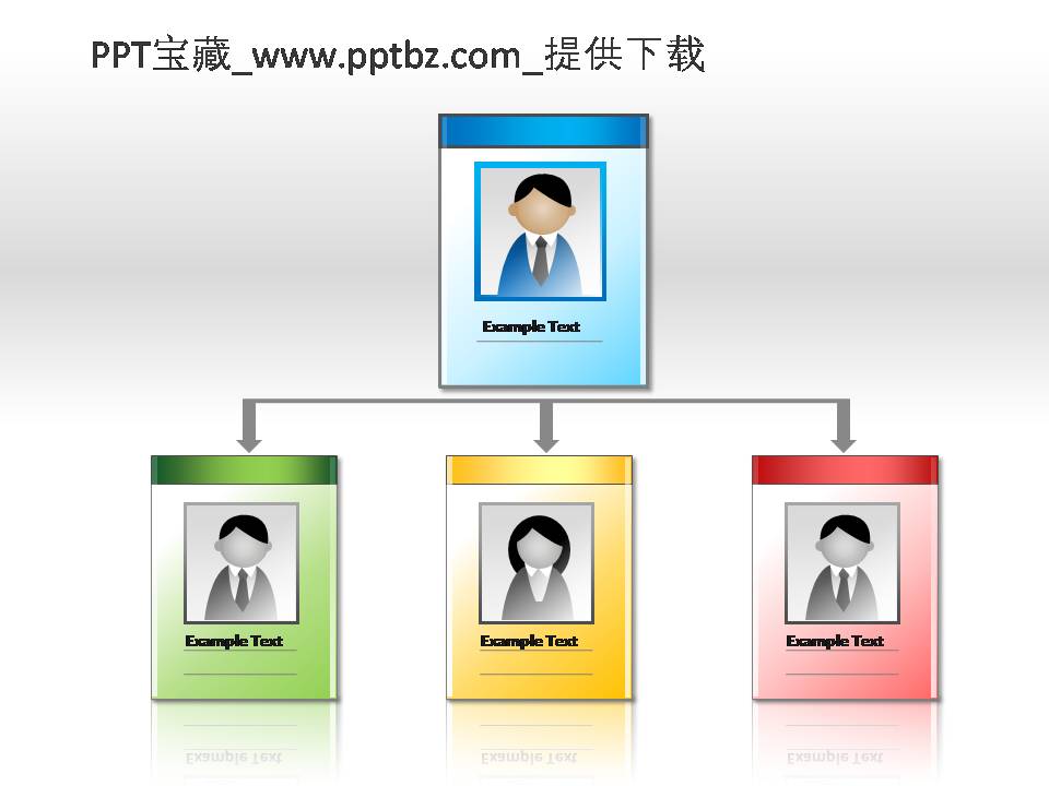 带有头像的小组成员名称PPT图表