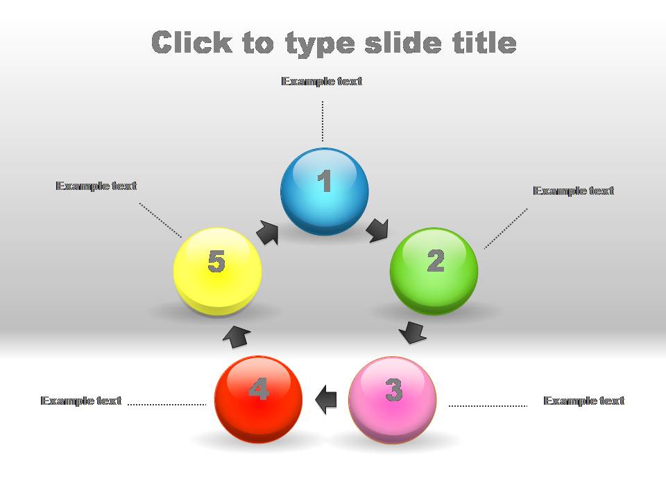 多彩圆球循环PPT图表