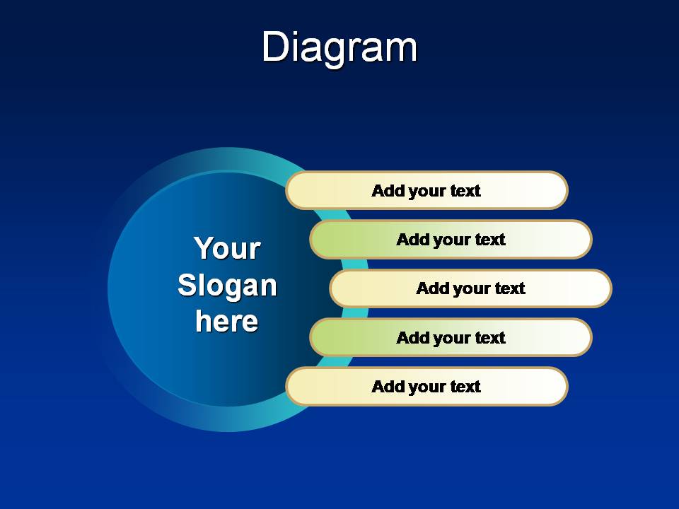 圆环横向辐射文本框PPT图表模板