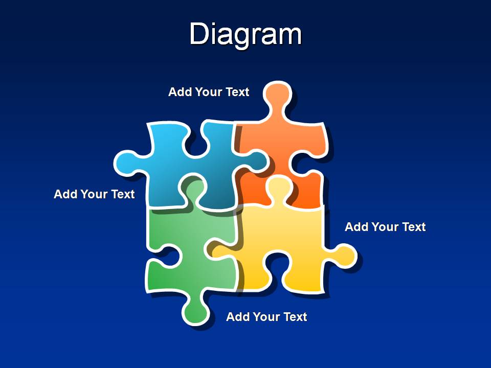 拼图风格PPT模板图表