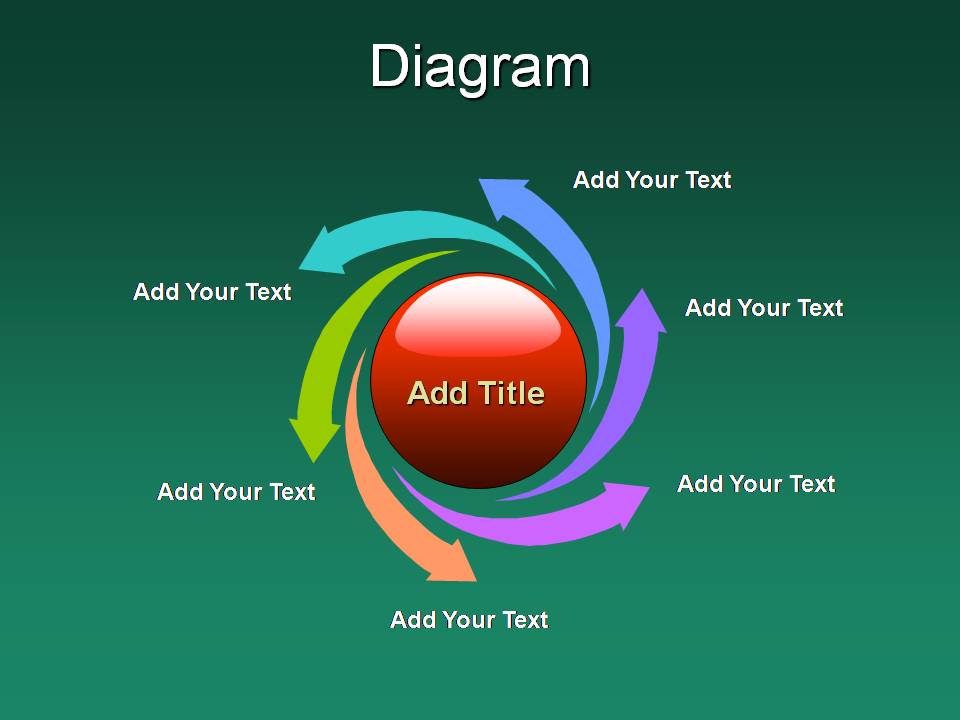 彩色箭头风火轮PPT图表