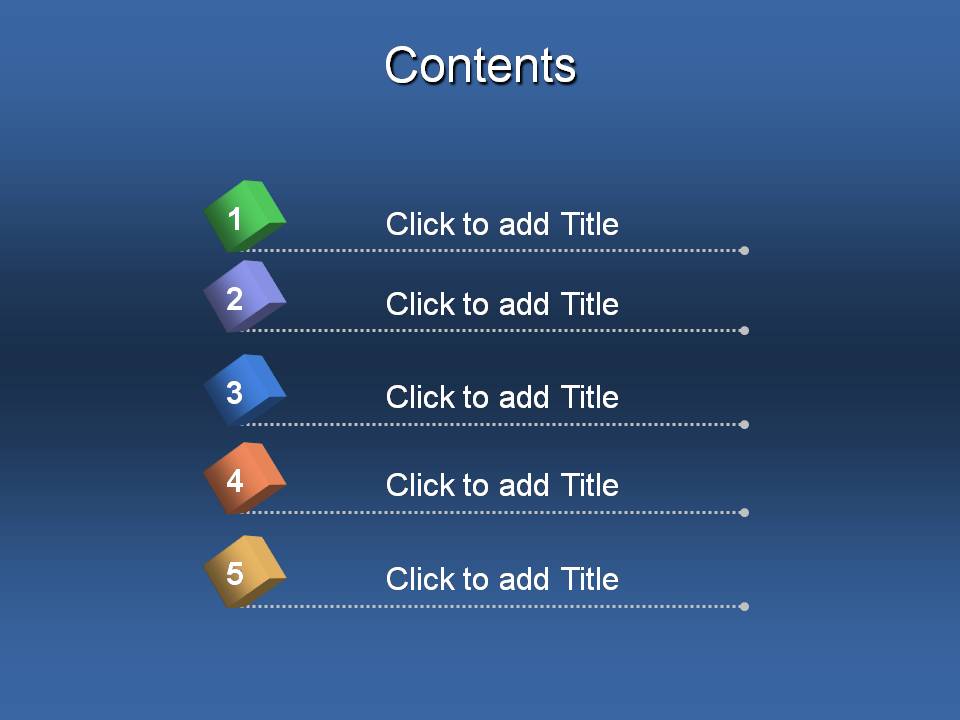 彩色立方块标题PPT图表