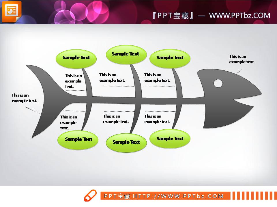 精美鱼骨结构图PPT图表
