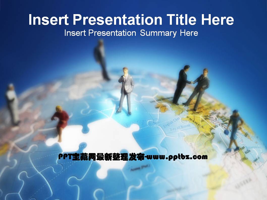 地球拼图国际商务PPT模板