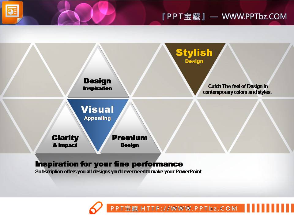 商务蓝与黄色搭配图表PPT模板