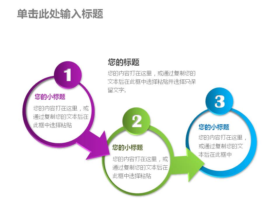 精美简洁的流程图表PPT模板