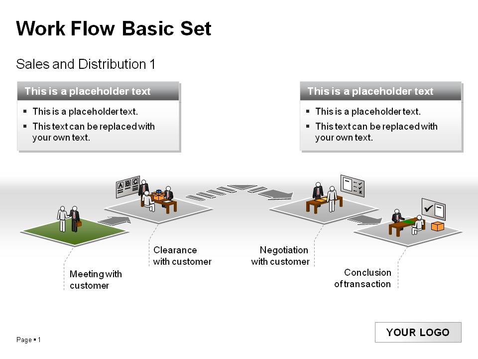 工作流程管理设置展示PPT图表