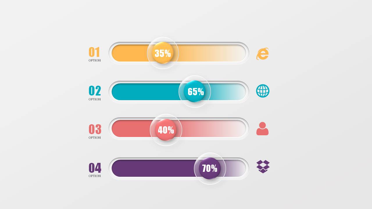 简约的微立体商务PPT图表