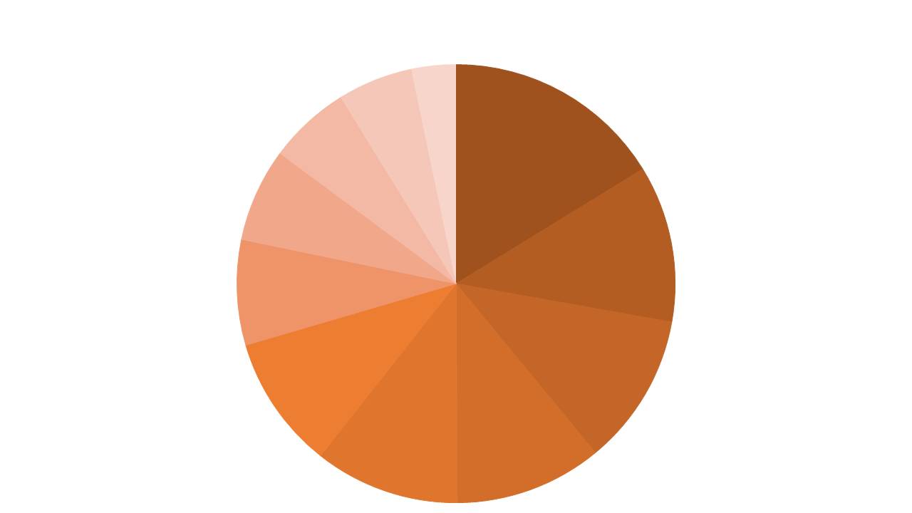 精美的南丁格尔玫瑰PPT图表