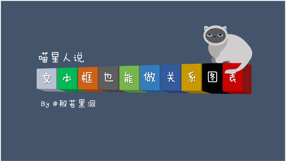 喵星人说文本框也能做关系图表ppt教程