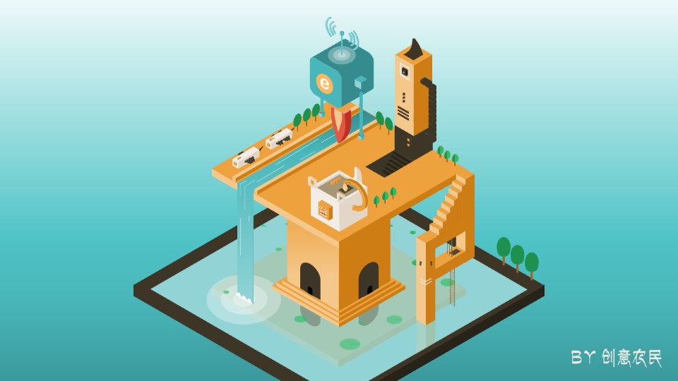 创意手绘版纪念碑谷ppt教程