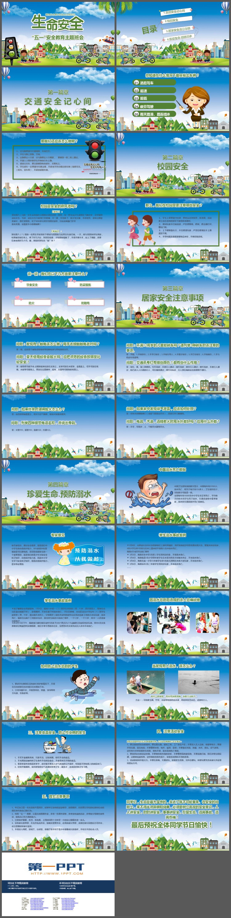 五一劳动节假期安全教育主题班会PPT下载