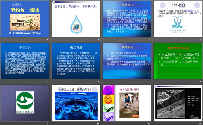 《节约每一滴水》PPT
