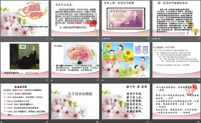 《感恩母亲节》PPT
