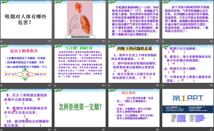 《吸烟,健康的天敌》PPT