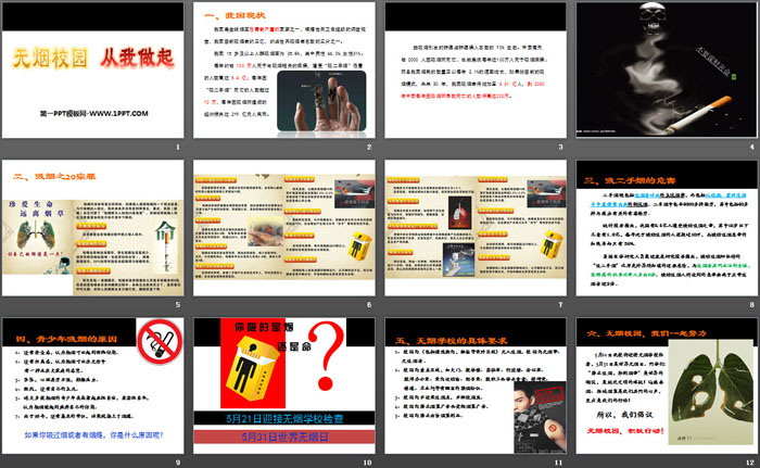 《无烟校园 从我做起》PPT