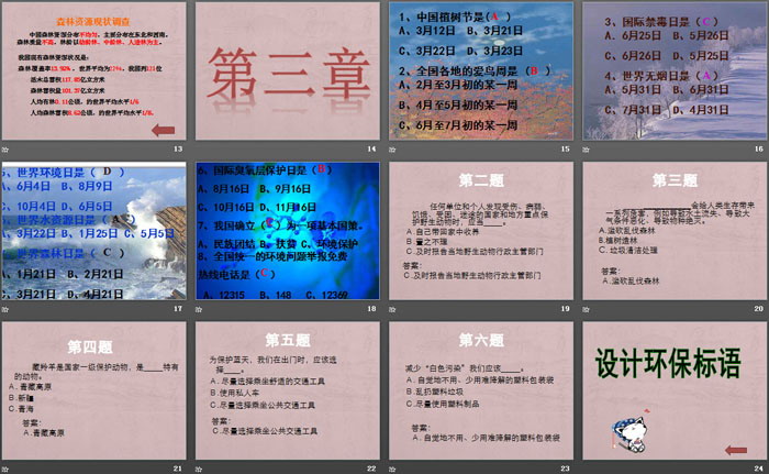 《保护地球母亲 进化校园环境》PPT