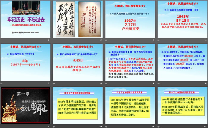 《牢记历史 不忘过去》PPT