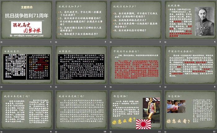 《抗日战争胜利71周年》PPT