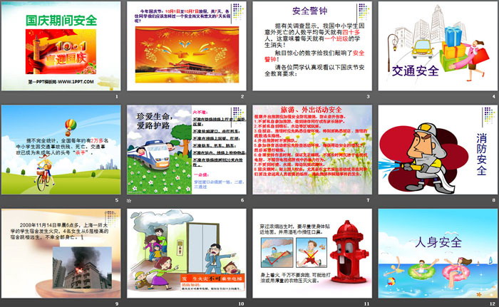 《国庆期间安全》PPT