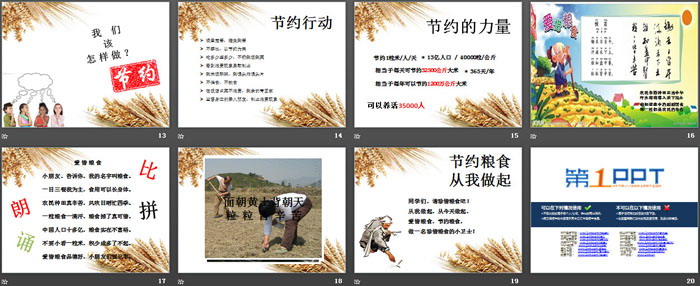 《节约粮食 从我做起》PPT