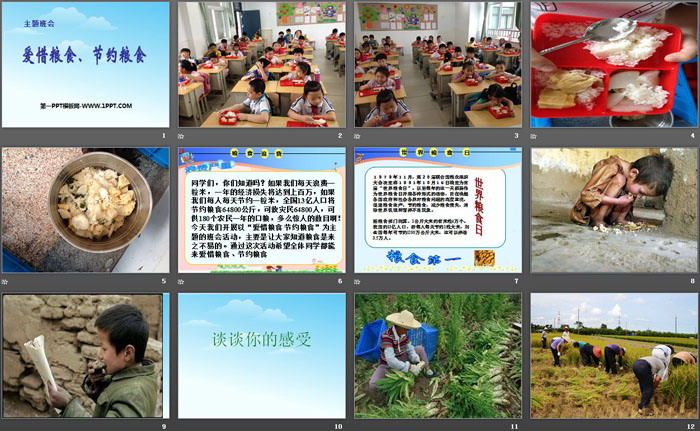 《爱惜粮食 节约粮食》PPT