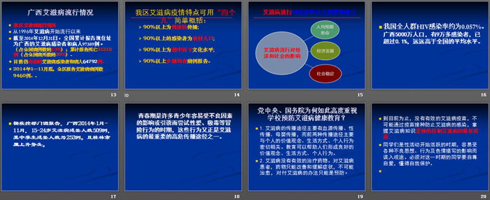 《防艾滋病主题班会》PPT