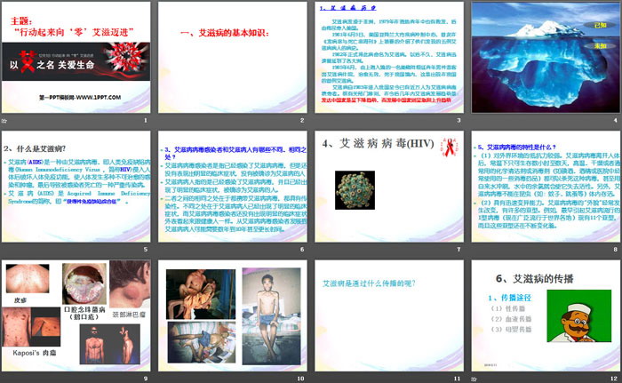 《行动起来向‘零’艾滋迈进》PPT