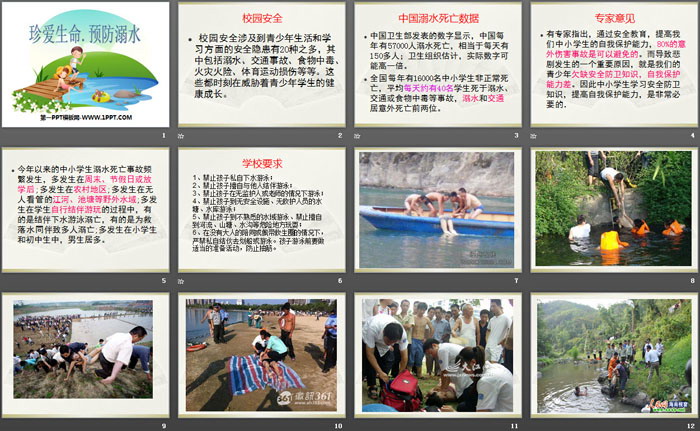 《珍爱生命 预防溺水》PPT