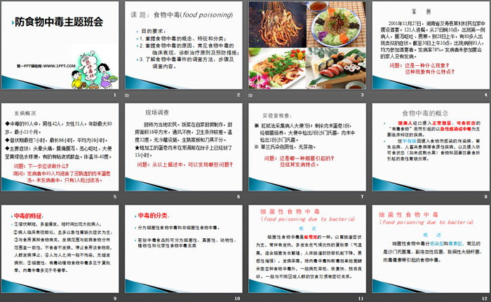 《防食物中毒主题班会》PPT