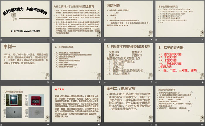 《提升消防能力 共创平安家校》PPT