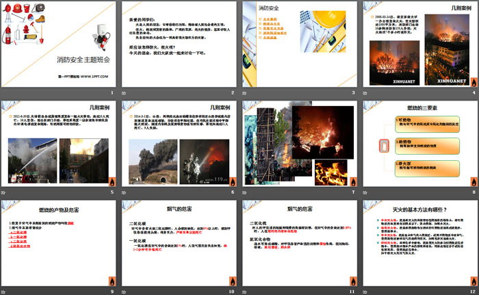 《消防安全主题班会》PPT下载