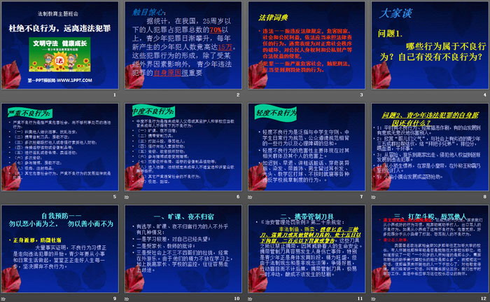 《杜绝不良行为，远离违法犯罪》PPT