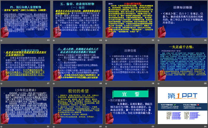 《杜绝不良行为，远离违法犯罪》PPT