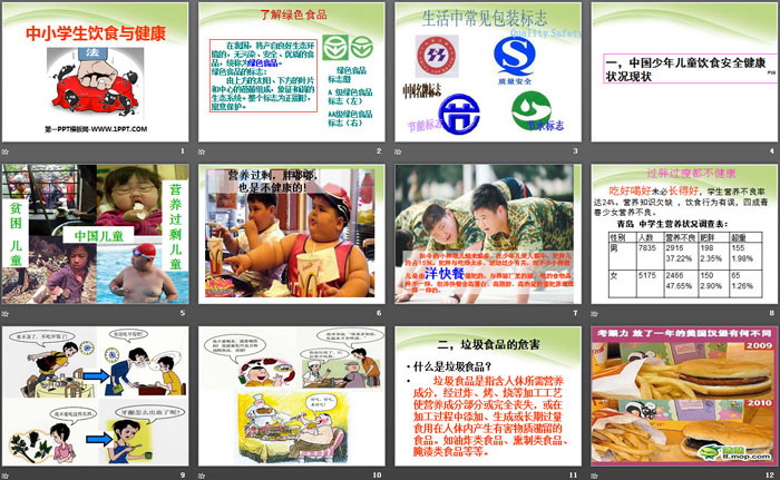 《中小学生饮食与健康》PPT