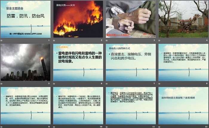 《防雷，防汛，防台风》PPT