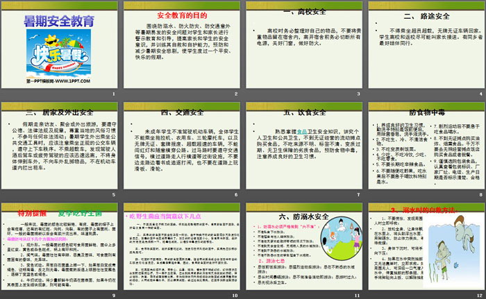 《暑期安全教育》PPT下载