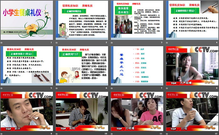《小学生餐桌礼仪》PPT