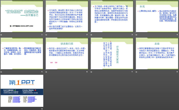 《“行为规范”主题班会——如何看自己》PPT