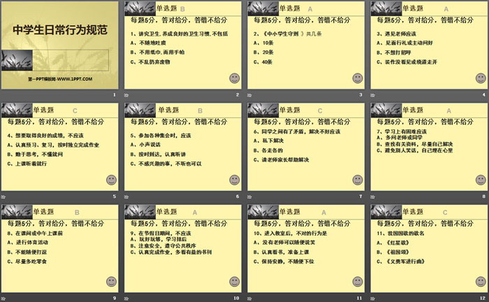 《中学生日常行为规范》PPT下载