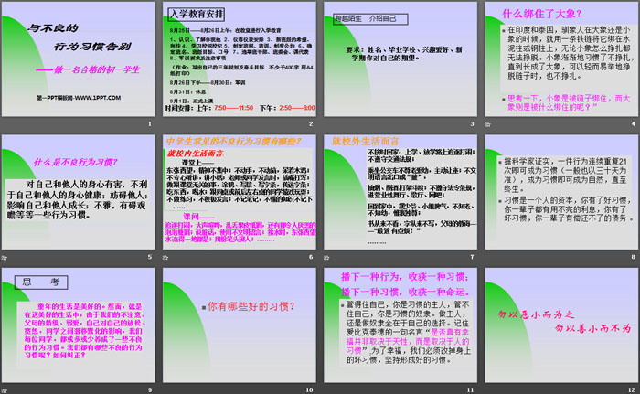 《与不良的行为习惯告别》PPT