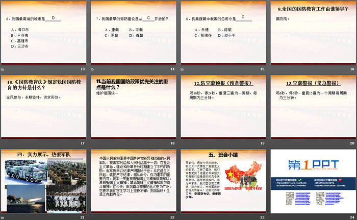 《心系国防·人人有责》PPT