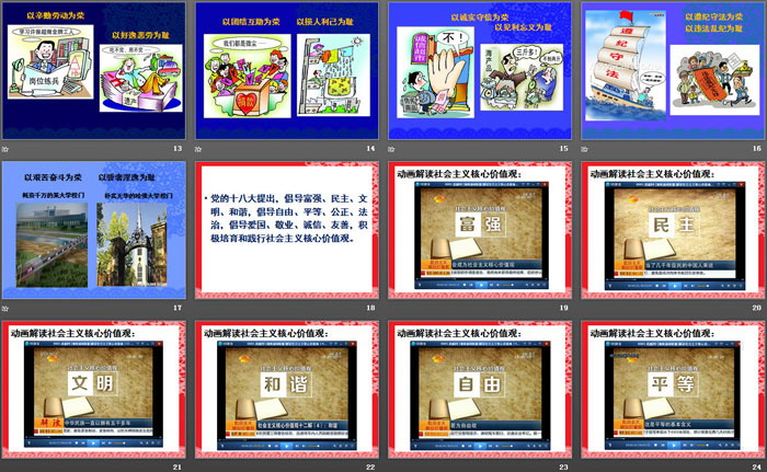 《社会主义核心价值观主题班会》PPT