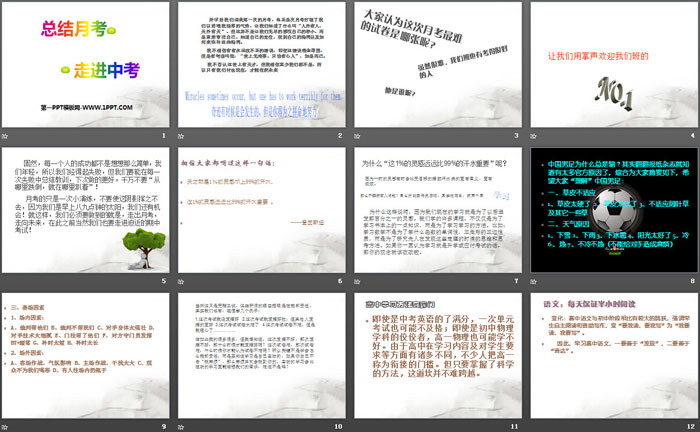 《总结月考 走进中考》PPT