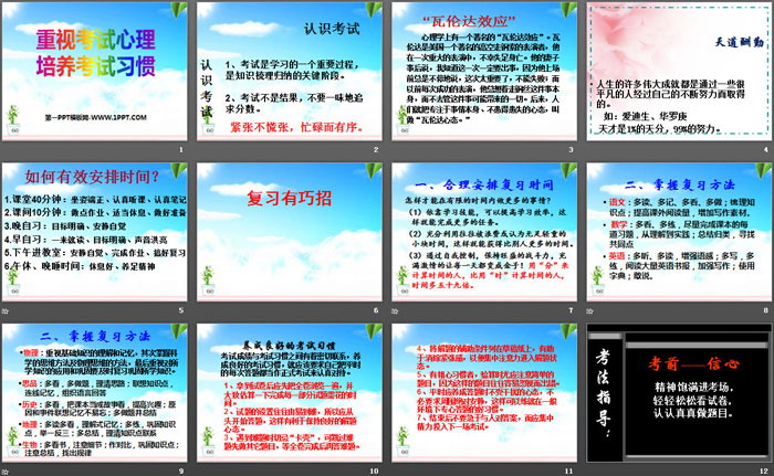 《重视考试心理 培养考试习惯》PPT