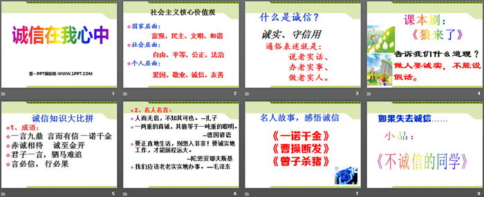 《诚信在我心中》PPT下载