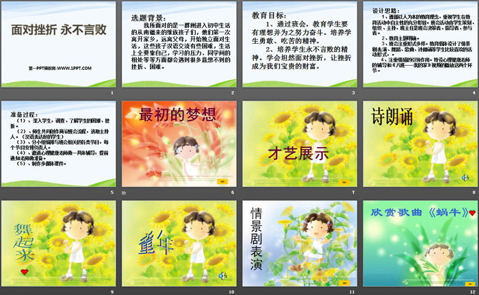 《面对挫折 永不言败》PPT