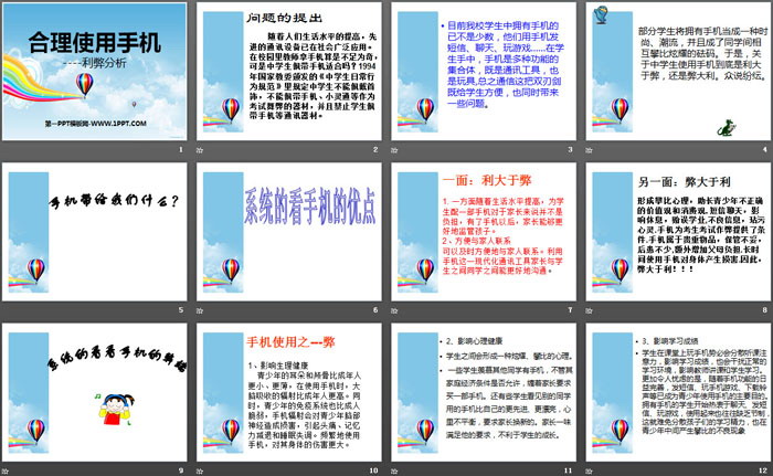 《合理使用手机----利弊分析》PPT