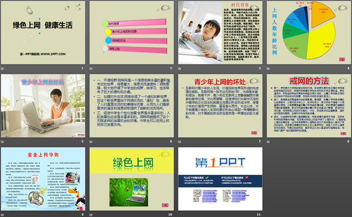 《绿色上网 健康生活》PPT